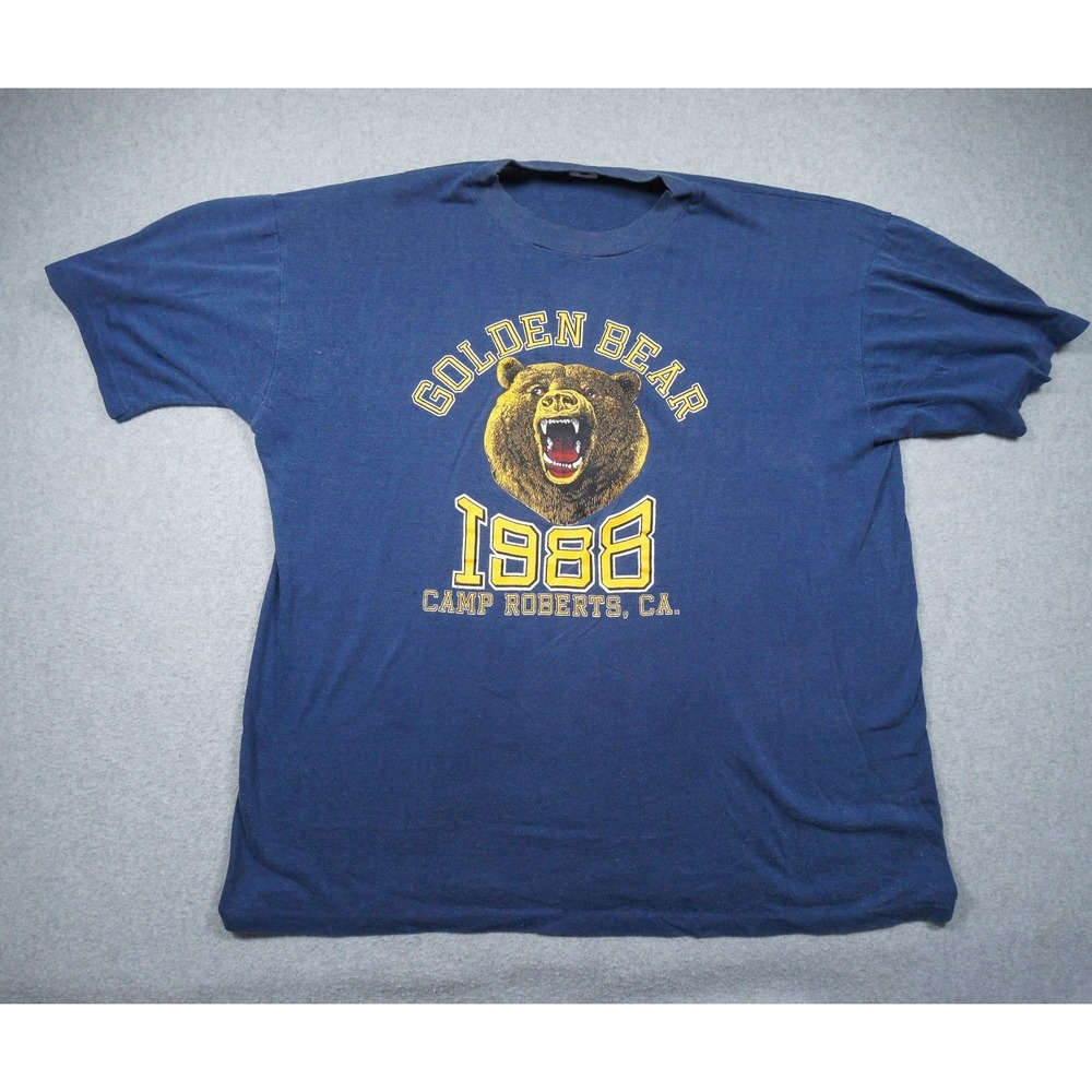 Vintage Golden Bear Shirt Mens XLarge Blue 80s Graphic Tee Cam Roberts 1988